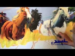 02-Demonstration of knife painting by Christian Jequel: "Horses"